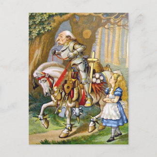 Alice und der weiße Ritter im Märchenland Postkarte