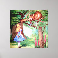 Alice und die Cheshire Cat in Wonderland