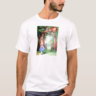 Alice und die Cheshire-Katze in Wonderland T-Shirt