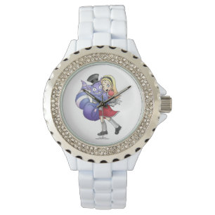 Alice und die Cheshire-Katzenuhr Armbanduhr