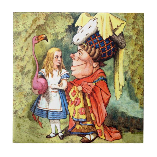 Alice und die Herzogin Play Flamingo Croquet Fliese (Vorderseite)