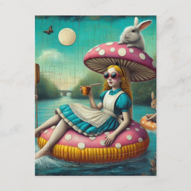 Alice und die Kaninchen-Kunstsammlung Postkarte (Vorderseite)