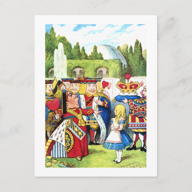 ALICE UND DIE KÖNIGIN VON HERZEN POSTKARTE (Vorderseite)