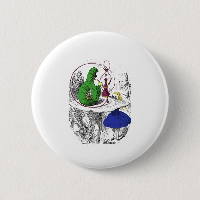 Alice und die Raupe Button (Vorderseite)