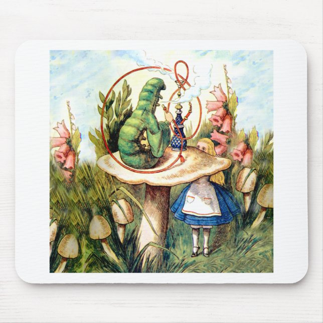 Alice und die Raupe im Wunderland Mousepad (Vorne)