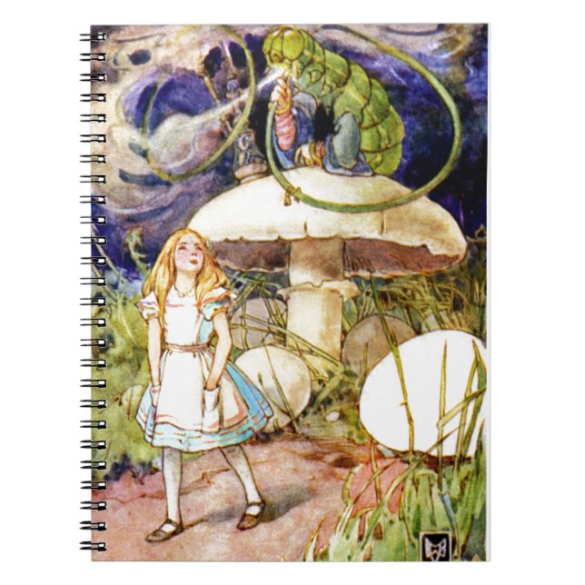 Alice und die Raupe im Wunderland Notizblock (Vorderseite)