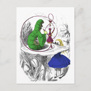 Alice und die Raupe Postkarte