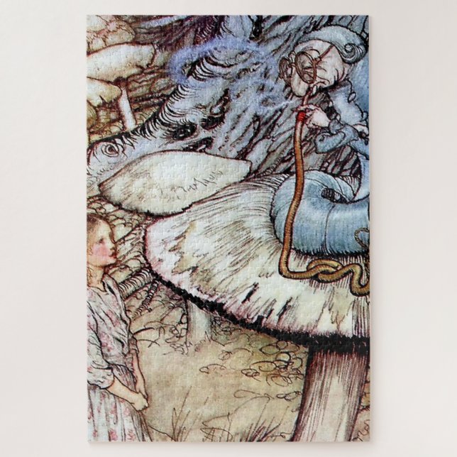 "Alice und die Raupe" von Arthur Rackham (Vertikal)