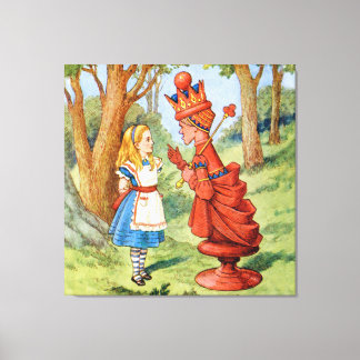 Alice und die Rote Königin im Wunderland Leinwanddruck