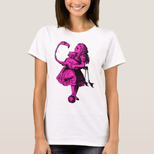 Alice und Flamingo schwärzten rosa Fülle mit Tin T-Shirt