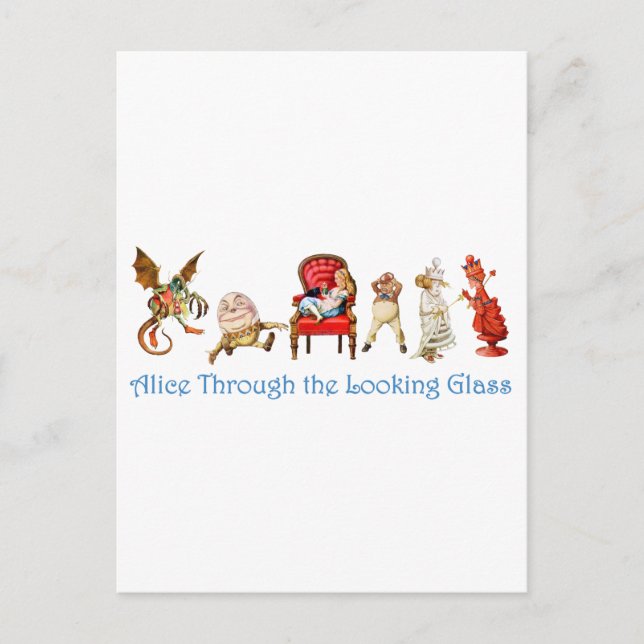 Alice und Freunde durch das Blickfeld Postkarte (Vorderseite)