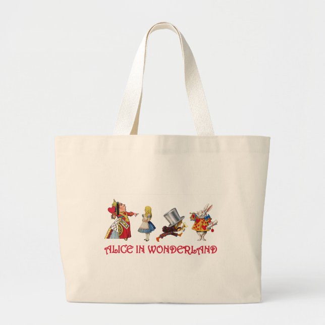 ALICE UND FREUNDE IN WONDERLAND JUMBO STOFFBEUTEL (Vorne)