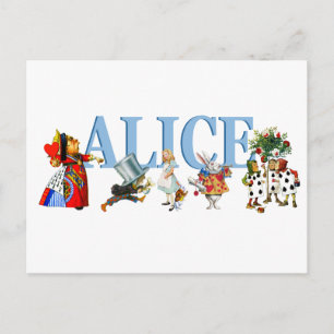 Alice und Freunde in Wunderland Postkarte