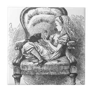 Alice und ihr Kätzchen Fliese