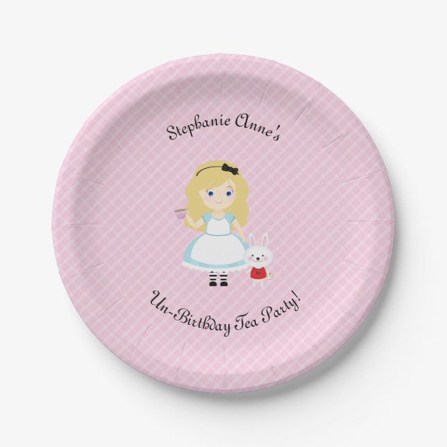 Alice und ihr Tea-Party Pappteller (Vorderseite)