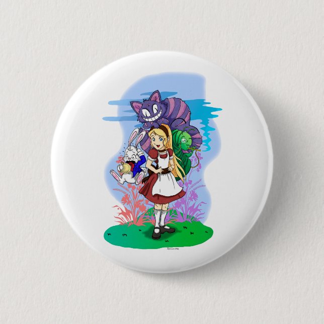 Alice und ihr wunderbarer Freund-Knopf Button (Vorderseite)