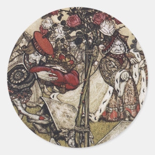 Alice und Märchenland - Arthur Rackham Runder Aufkleber