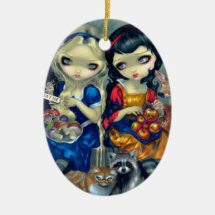 Alice und Schneewittchen-Ornament Keramik Ornament