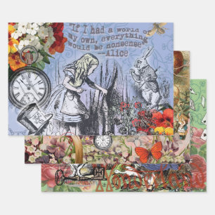 Alice Unsinn Vorhang Wunderland Klassiker Geschenkpapier Set