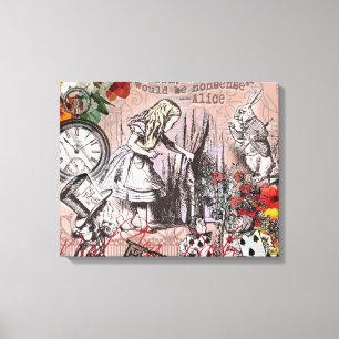 Alice Unsinn Vorhang Wunderland Klassiker Leinwanddruck