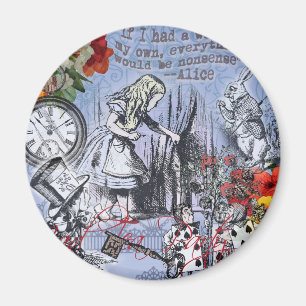 Alice Unsinn Vorhang Wunderland Klassiker Magnet