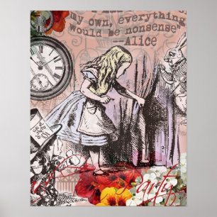 Alice Unsinn Vorhang Wunderland Klassiker Poster