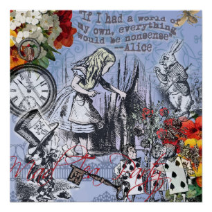 Alice Unsinn Vorhang Wunderland Klassiker Poster