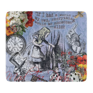 Alice Unsinn Vorhang Wunderland Klassiker Schneidebrett