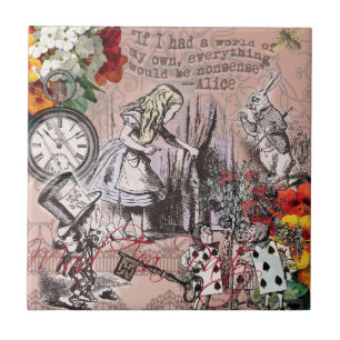 Alice Unsinn Wunderland Vorhang Fliese