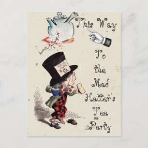 Alice - Verrückte Hatter Tee-Party 1865  Postkarte