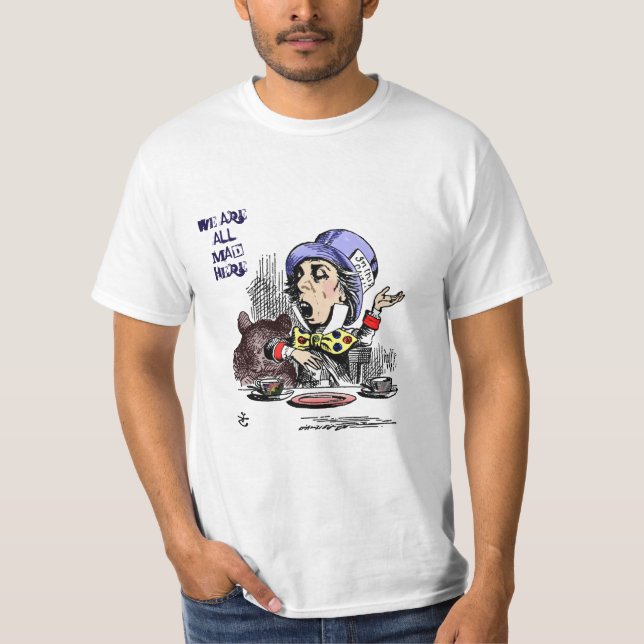 Alice vintage dans le T-shirt fou du chapelier 2 (Devant)