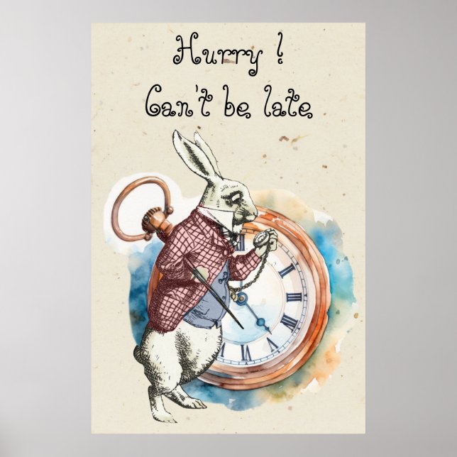 Alice - Weißes Kaninchen 1865 Poster (Vorne)