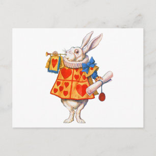ALICE' WEIßES KANINCHEN POSTKARTE