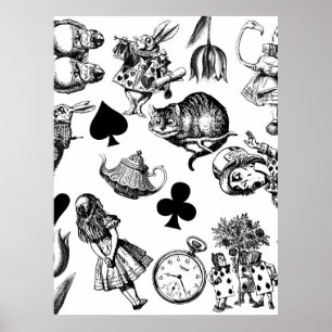 Alice Weißes Kaninchen Wunderland Klassiker Poster