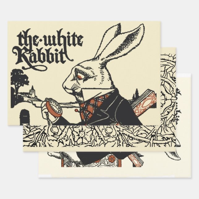 Alice White Rabbit Classic Wonderland Geschenkpapier Set (Set)