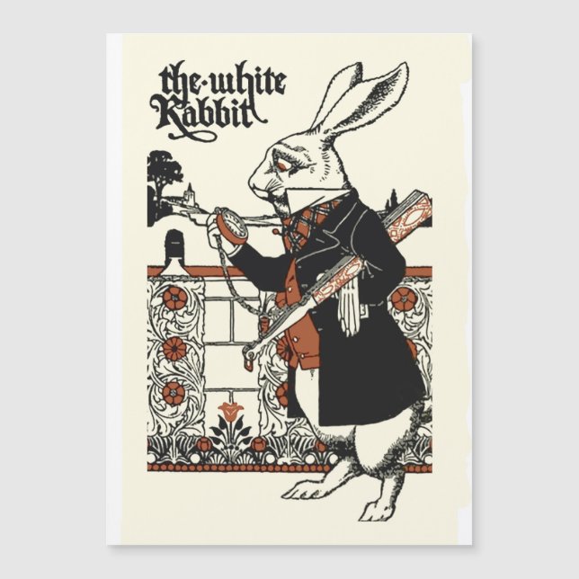 Alice White Rabbit Classic Wonderland Magnetkarte (Vorderseite)