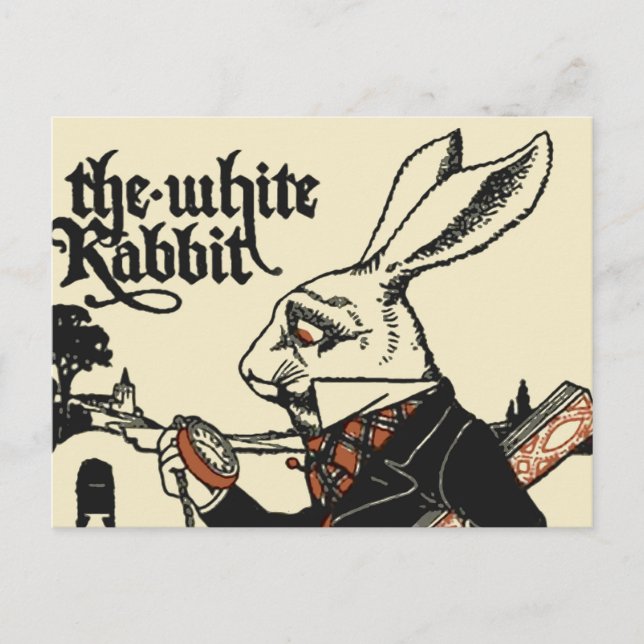 Alice White Rabbit Classic Wonderland Postkarte (Vorderseite)