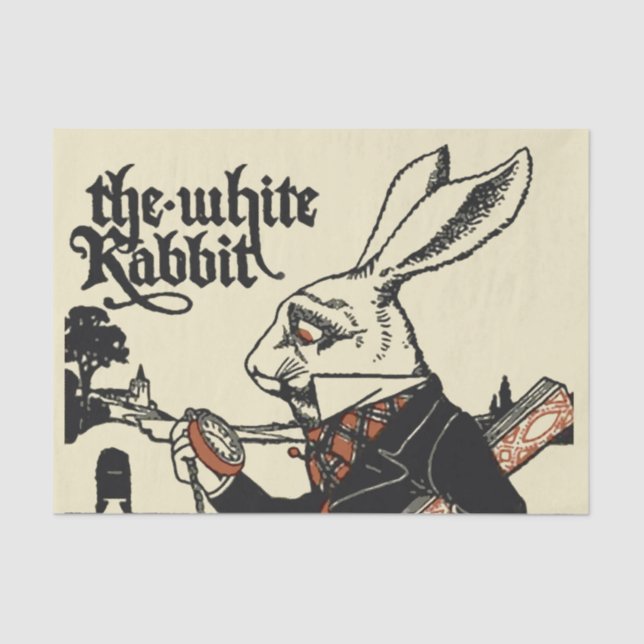 Alice White Rabbit Classic Wonderland Seidenpapier (Vorderseite)
