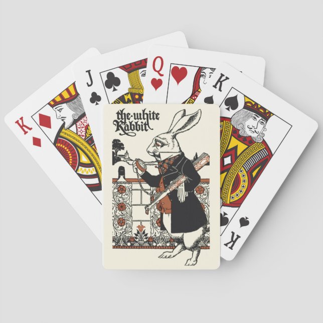 Alice White Rabbit Classic Wonderland Spielkarten (Rückseite)
