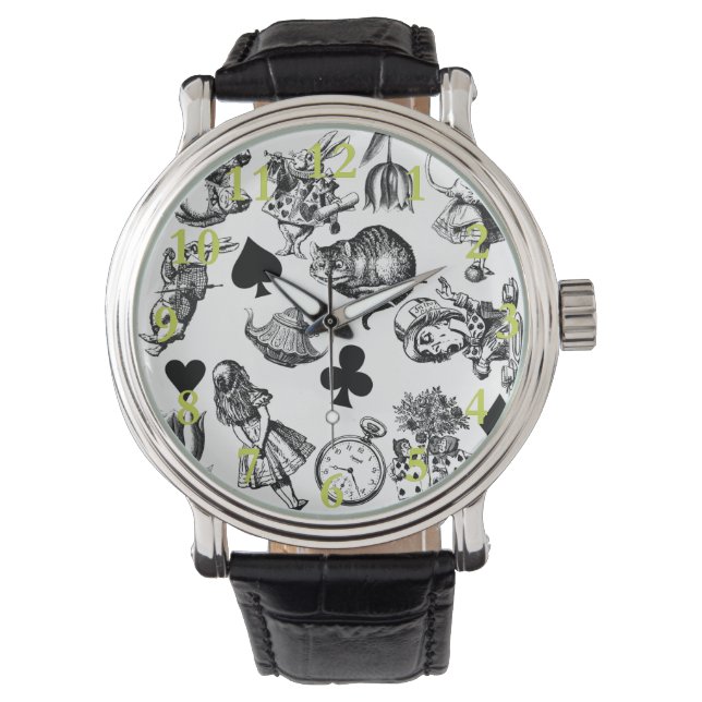 Alice White Rabbit Wonderland Armbanduhr (Vorderseite)