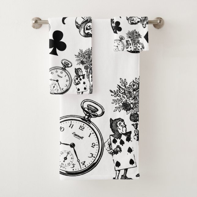 Alice White Rabbit Wonderland Classic Badhandtuch Set (Insitu)