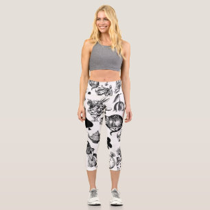 Alice White Rabbit Wonderland Classic Capri Leggings