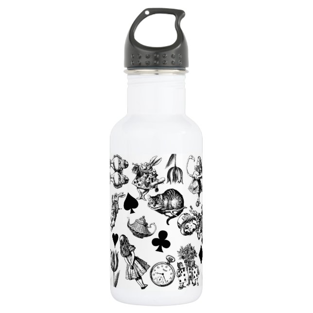 Alice White Rabbit Wonderland Classic Edelstahlflasche (Vorderseite)