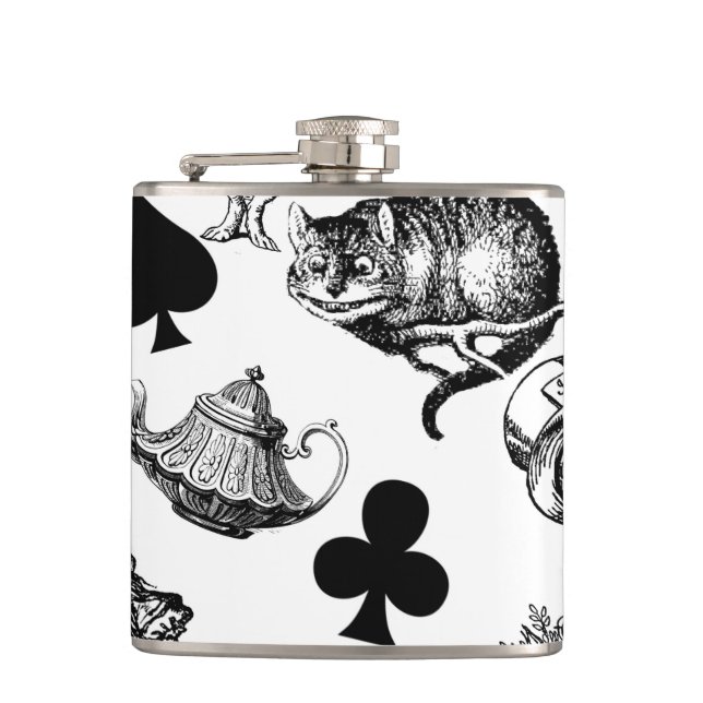 Alice White Rabbit Wonderland Classic Flachmann (Vorderseite)