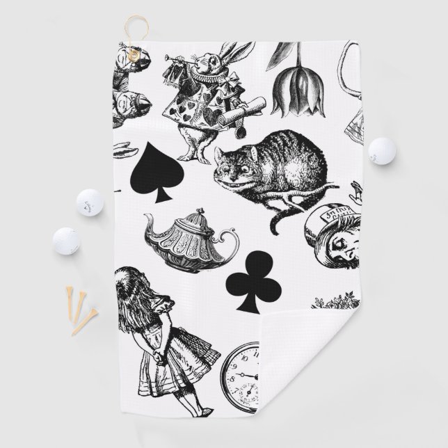 Alice White Rabbit Wonderland Classic Golfhandtuch (Insitu)