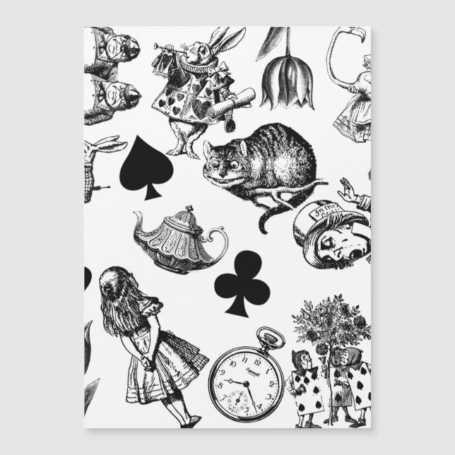 Alice White Rabbit Wonderland Classic Magnetkarte (Vorderseite)