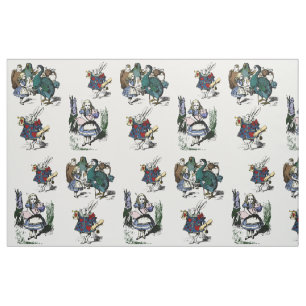 Alice Wonderland Blickwinkel Glass Weiße Kaninche Stoff