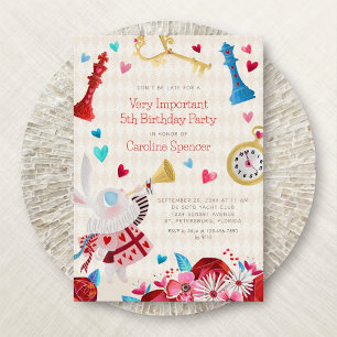 Alice Wonderland Girls Birthday Invitation
