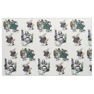 Alice Wonderland Looking Glass White Rabbit MEDIA Stoff