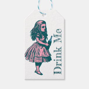 Alice Wonderland Silhouette Drink Me ink Geschenkm Geschenkanhänger